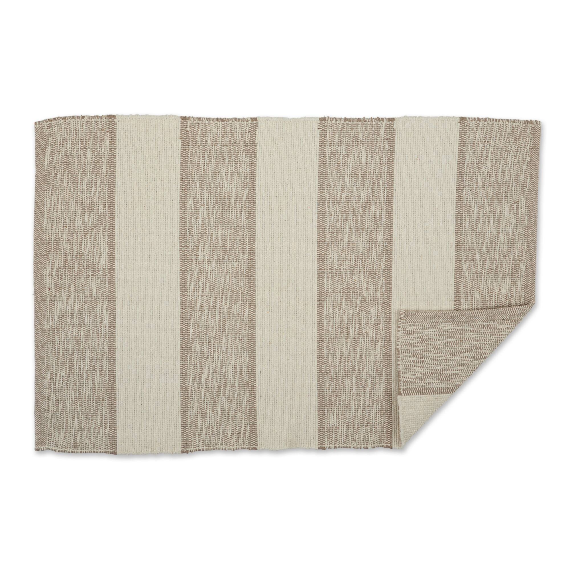 DII® Brown Variegated Stripe Recycled Yarn Rug Set, 2ft. x 3ft.